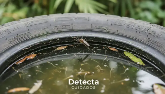 Mosquito se reproduzindo em água parada, foco que deve ser eliminado no controle de mosquitos